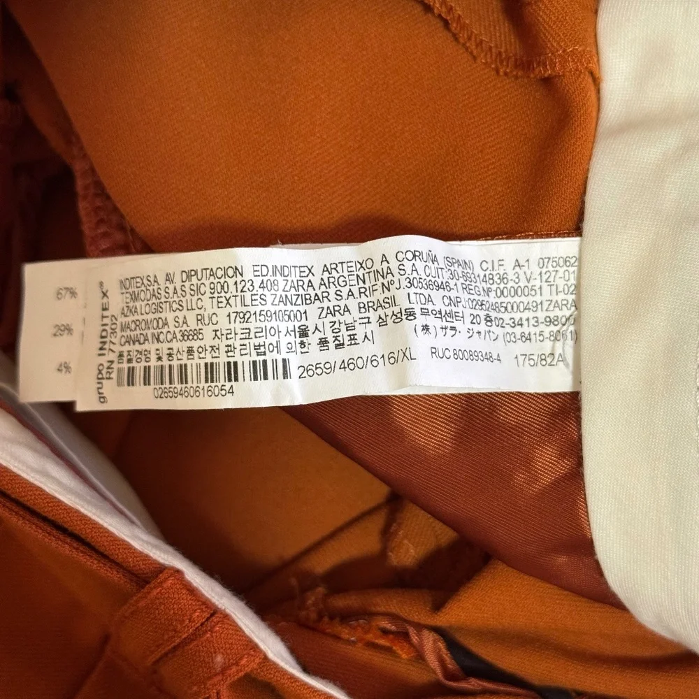 Zara The Straight Tapered Trousers in Geranium Color Size XL Style  2659/460/616 - Picture 14 of 15